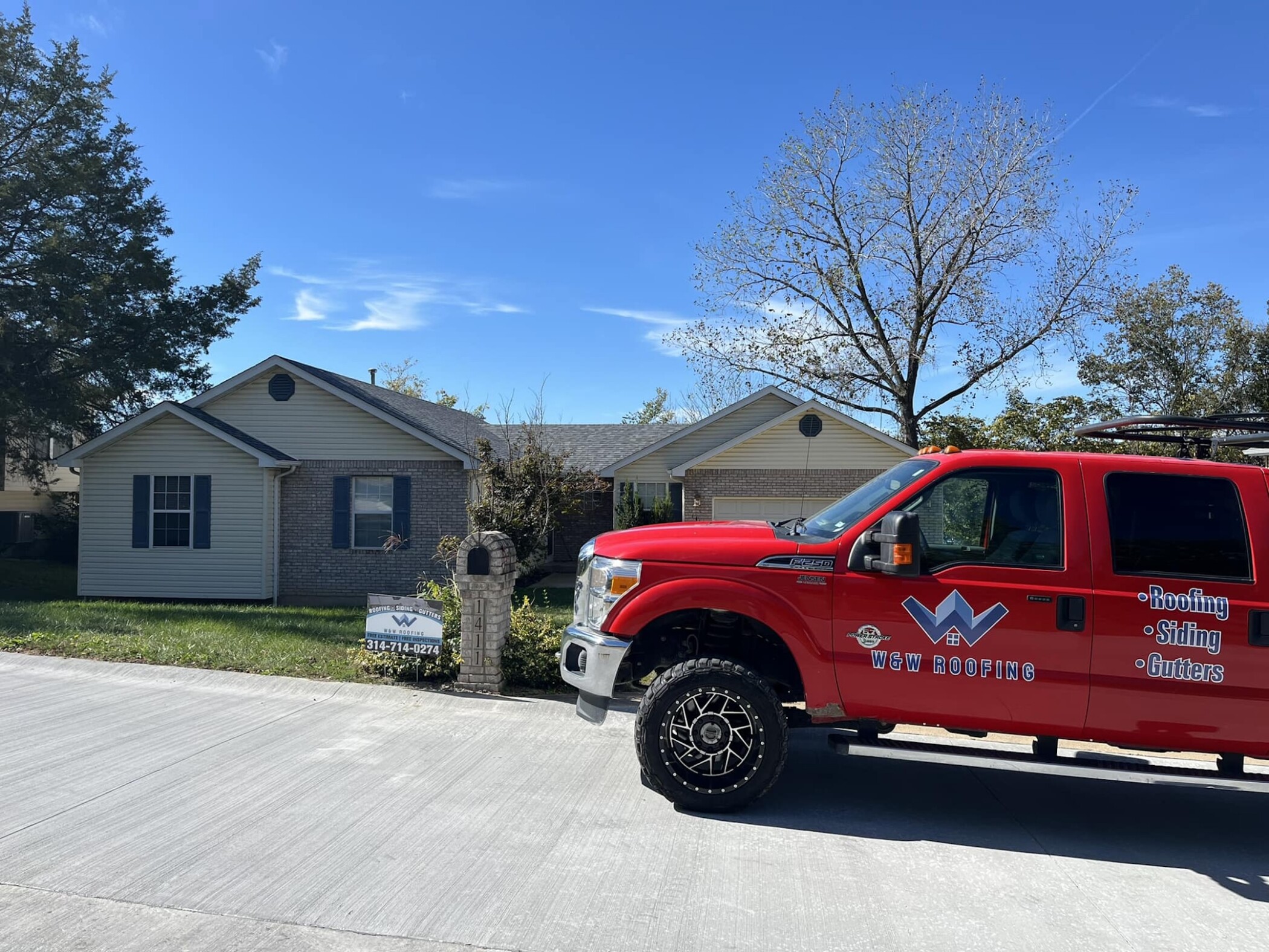 W&W Roofing truck