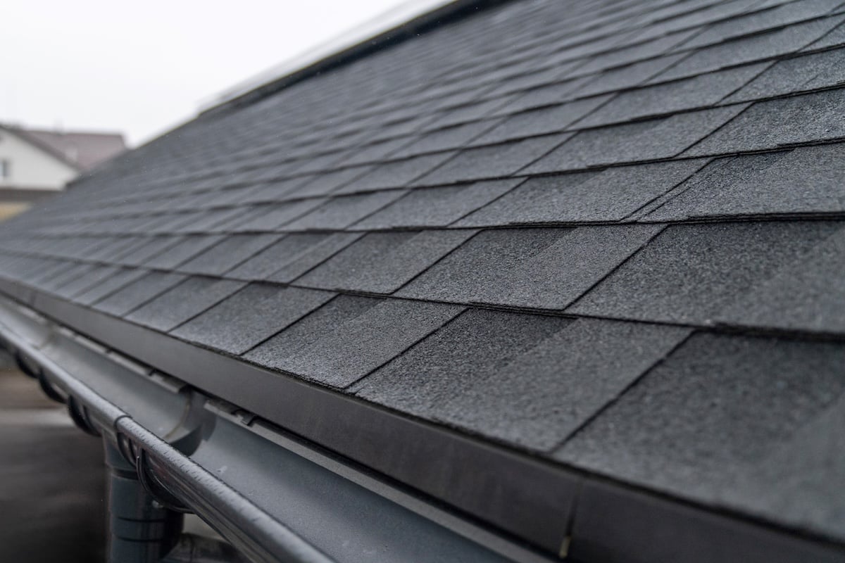 rain gutter system close up